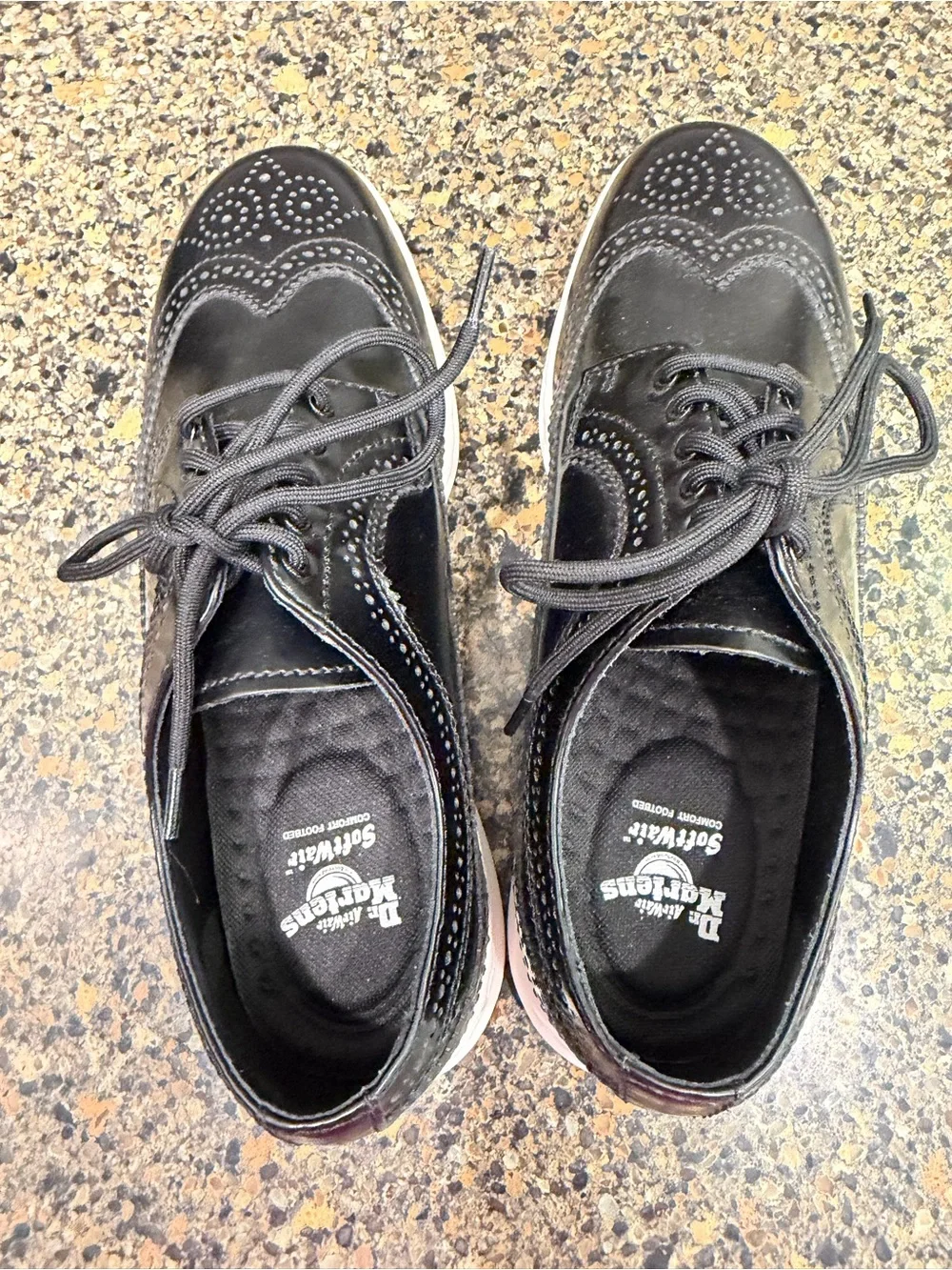 Classic Black Wingtip Derby with White Sole dr martens men’s 10